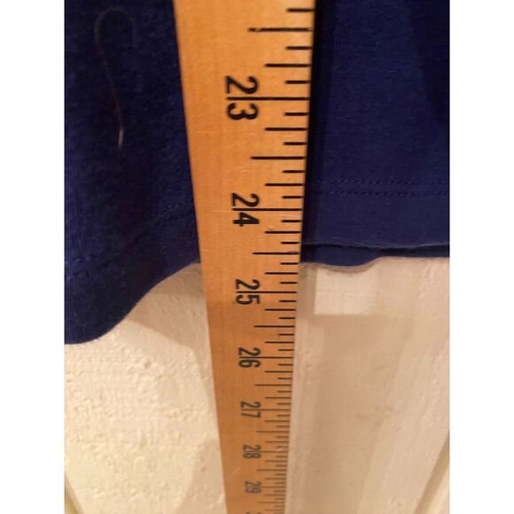 Quacker Factory T-Shirt Women's L Blue Embroidered Bling Sleeves Crew Neck - Picture 9 of 9